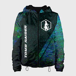 Куртка с капюшоном женская Tomb Raider glitch blue, цвет: 3D-черный