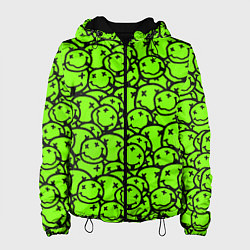 Куртка с капюшоном женская Nirvana green logo smile, цвет: 3D-черный