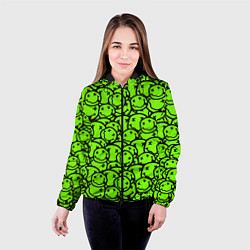 Куртка с капюшоном женская Nirvana green logo smile, цвет: 3D-черный — фото 2