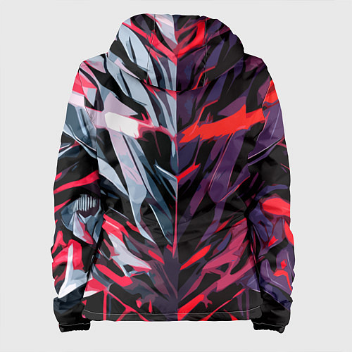 Женская куртка Хаотичная чёрно-красная абстракция / 3D-Черный – фото 2
