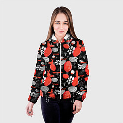 Куртка с капюшоном женская Лисицы паттерн цветной, цвет: 3D-белый — фото 2