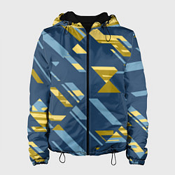 Куртка с капюшоном женская Абстракция текстуры спортивной формы, цвет: 3D-черный