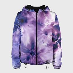 Куртка с капюшоном женская Синие и фиолетовые космические абстрактные узоры т, цвет: 3D-черный