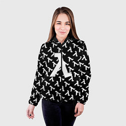 Куртка с капюшоном женская Half liife logo pattern, цвет: 3D-черный — фото 2