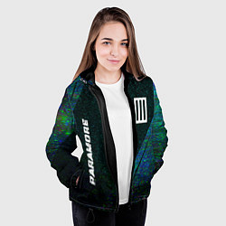 Куртка с капюшоном женская Paramore glitch blue, цвет: 3D-черный — фото 2