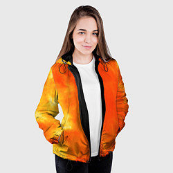 Куртка с капюшоном женская Текстура огненного цвета, цвет: 3D-черный — фото 2