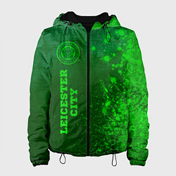 Куртка с капюшоном женская Leicester City - green gradient по-вертикали, цвет: 3D-черный