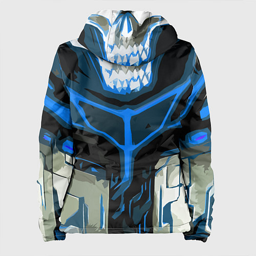 Женская куртка Blue stripes on a black and white background / 3D-Черный – фото 2