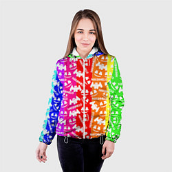 Куртка с капюшоном женская Marshmello rainbow, цвет: 3D-белый — фото 2