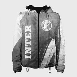 Куртка с капюшоном женская Inter - grey gradient вертикально, цвет: 3D-черный