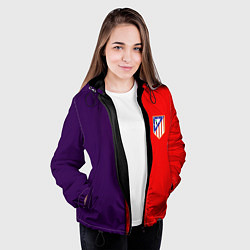 Куртка с капюшоном женская Атлетико полосы, цвет: 3D-черный — фото 2