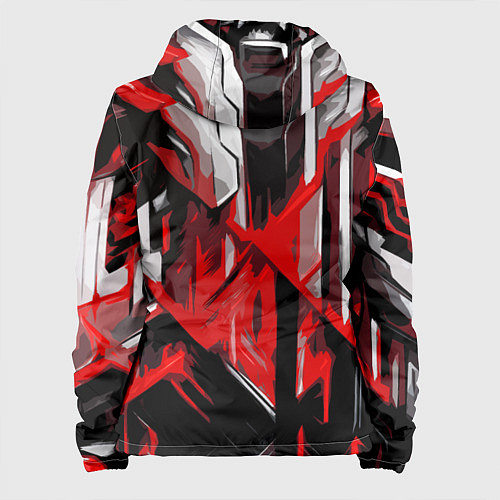 Женская куртка Red and white abstraction on a black background / 3D-Черный – фото 2