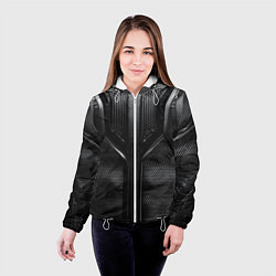 Куртка с капюшоном женская Карбоновый байкер, цвет: 3D-белый — фото 2
