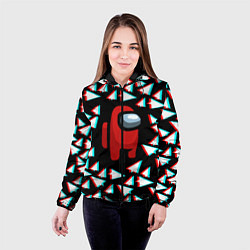 Куртка с капюшоном женская Амонг ас телеграм, цвет: 3D-черный — фото 2