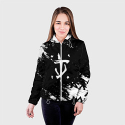 Куртка с капюшоном женская Doom палач лого, цвет: 3D-белый — фото 2
