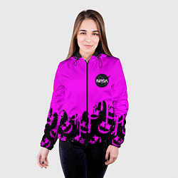 Куртка с капюшоном женская Marshmello neon nasa, цвет: 3D-черный — фото 2