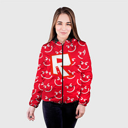 Куртка с капюшоном женская Roblox smile pattern, цвет: 3D-черный — фото 2