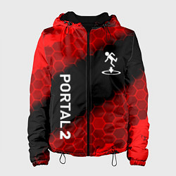 Куртка с капюшоном женская Portal hexagon pattern, цвет: 3D-черный