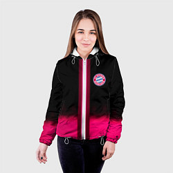 Куртка с капюшоном женская Бавария Мюнхен текстура, цвет: 3D-белый — фото 2