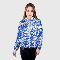 Куртка с капюшоном женская Русская гжель, цвет: 3D-белый — фото 2