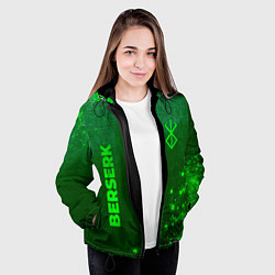 Куртка с капюшоном женская Berserk - green gradient вертикально, цвет: 3D-черный — фото 2