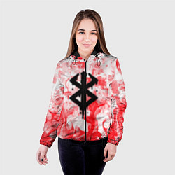Куртка с капюшоном женская Берсерк лого в огне, цвет: 3D-черный — фото 2
