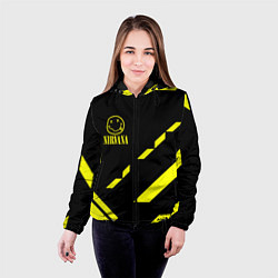 Куртка с капюшоном женская Nirvana geometry yellow, цвет: 3D-черный — фото 2