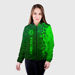 Куртка с капюшоном женская Chelsea - green gradient по-вертикали, цвет: 3D-черный — фото 2