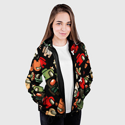 Куртка с капюшоном женская Персонажи Among us, цвет: 3D-черный — фото 2