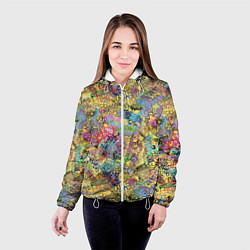 Куртка с капюшоном женская Граффити на стене, цвет: 3D-белый — фото 2