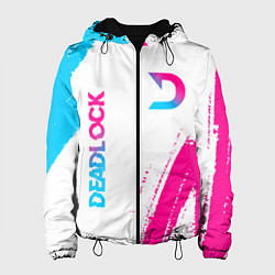 Куртка с капюшоном женская Deadlock neon gradient style вертикально, цвет: 3D-черный