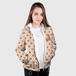 Куртка с капюшоном женская Гусси - надпись узор, цвет: 3D-белый — фото 2