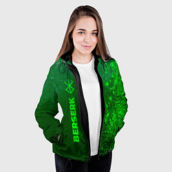 Куртка с капюшоном женская Berserk - green gradient по-вертикали, цвет: 3D-черный — фото 2