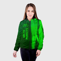 Куртка с капюшоном женская Arctic Monkeys - green gradient по-вертикали, цвет: 3D-черный — фото 2