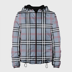 Куртка с капюшоном женская Стильная клетка - шотландская, цвет: 3D-черный