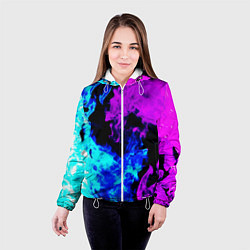 Куртка с капюшоном женская Битва неонового огня, цвет: 3D-белый — фото 2