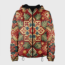 Куртка с капюшоном женская Узоры советского ковра, цвет: 3D-черный