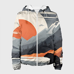 Женская куртка Горы медведь геометрия