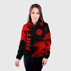 Куртка с капюшоном женская Fiat - red gradient вертикально, цвет: 3D-черный — фото 2