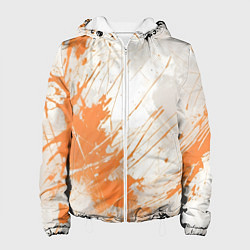 Женская куртка Оранжевая краска на белом