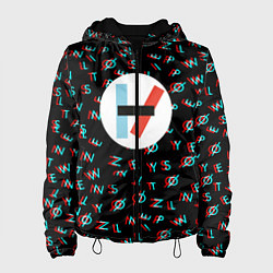 Куртка с капюшоном женская Twenty one pilots glitch, цвет: 3D-черный