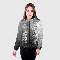 Куртка с капюшоном женская Real Madrid - grey gradient по-вертикали, цвет: 3D-черный — фото 2