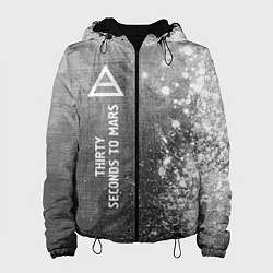 Куртка с капюшоном женская Thirty Seconds to Mars - grey gradient по-вертикал, цвет: 3D-черный