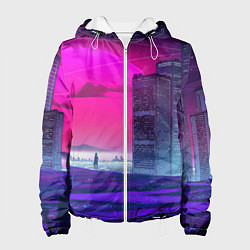 Женская куртка Synthwave неоновый город