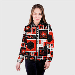 Куртка с капюшоном женская Dungeons and dragons pattern, цвет: 3D-черный — фото 2