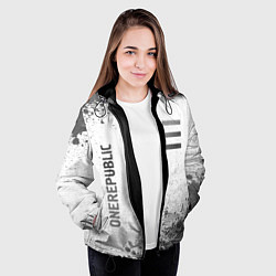Куртка с капюшоном женская OneRepublic - white gradient вертикально, цвет: 3D-черный — фото 2