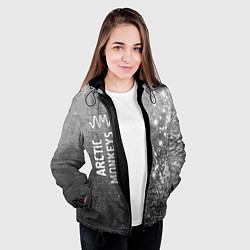 Куртка с капюшоном женская Arctic Monkeys - grey gradient по-вертикали, цвет: 3D-черный — фото 2