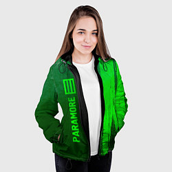 Куртка с капюшоном женская Paramore - green gradient по-вертикали, цвет: 3D-черный — фото 2