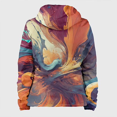 Женская куртка Акриловая абстракция в стиле Vallejo / 3D-Черный – фото 2