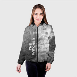 Куртка с капюшоном женская The Witcher - grey gradient по-вертикали, цвет: 3D-черный — фото 2